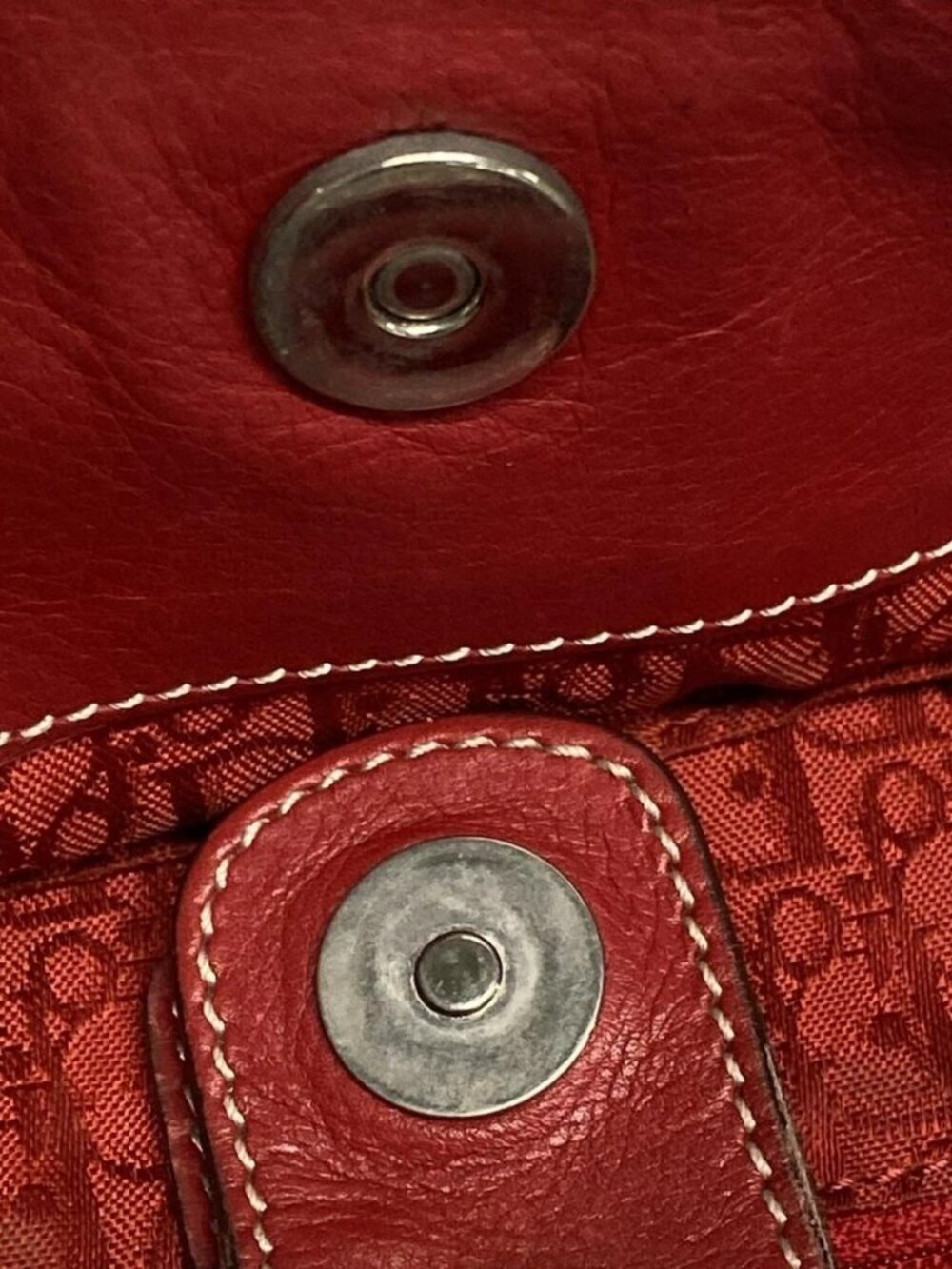 DIOR/ChristianDior Saint Germain / Vintage Traveler Red Leather Tote Bag - Picture 13 of 15